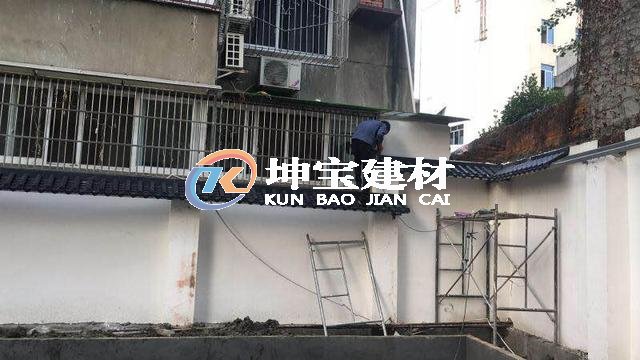 青灰色仿古建筑一體瓦裝飾雙流城區文化墻面圍墻瓦